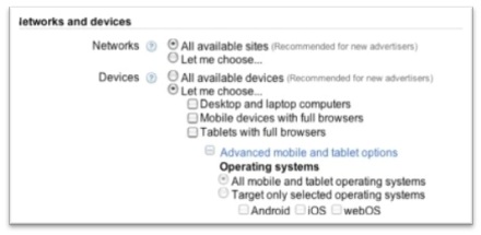 Adwords for tablet